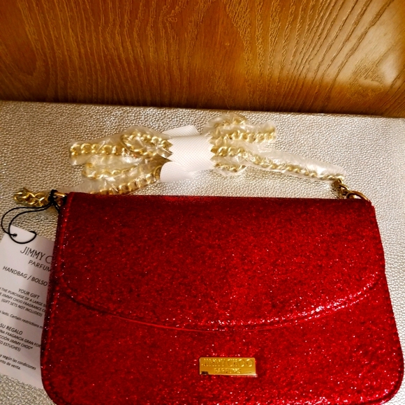 red glitter clutch